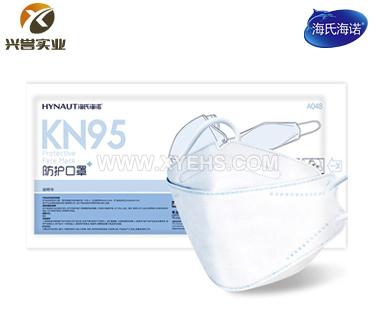 海氏海諾 A048 KN95 一次性防護(hù)口罩耳戴式四層獨(dú)立包裝無紡布柳葉大號(hào)-白色/黑色